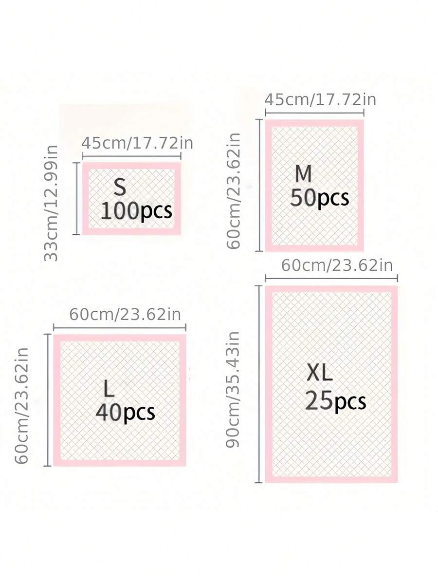 100pc/50pc/40pc/20pc Extra Absorbent Disposable Dog Pee Pads, Odor