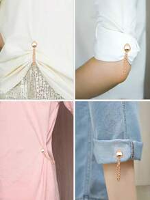 3 件磁性心形下摆缩短器 - 用磁性夹子调整衬衫下摆长度、裤腿宽度情人节 - 彩色 - 查看 4