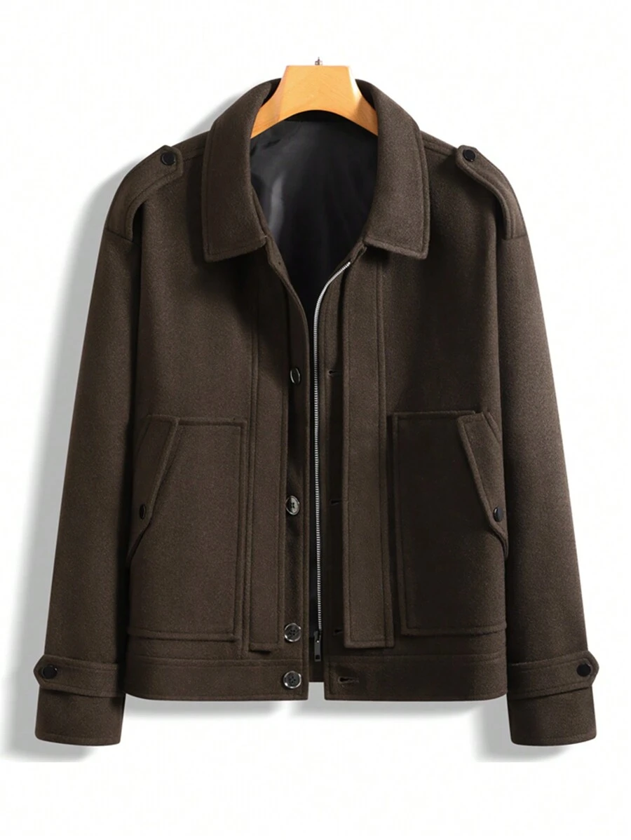 Áo khoác ngoài nam kiểu dáng thường ngày, mùa thu/đông, chống gió. - Cà phê nâu - Xem 1