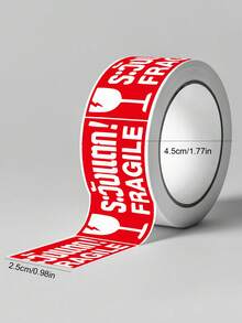 1 pieza Etiqueta de advertencia de frágil Pegatina de cobre autoadhesiva antifalsificación para artículos frágiles, Navidad - Multicolor - Ver 4