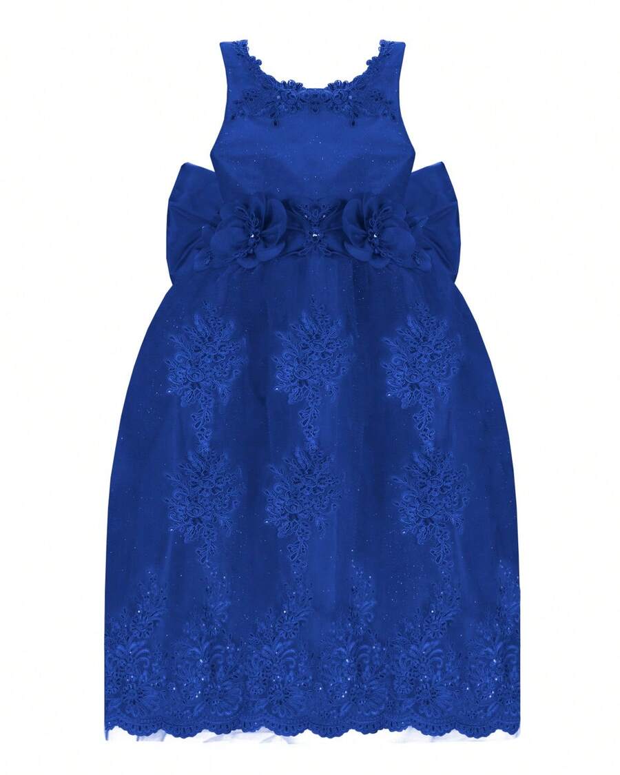 Maylin Romina Girl's Long Party Dress - 寶藍色 - 查看 1