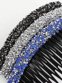 1/2/3 pezzi Set di fermagli per capelli con strass per donne, fermagli per capelli eleganti decorati completamente con strass per frangia e capelli ribelli, pettini per capelli laterali, accessori per capelli per scuola, matrimonio