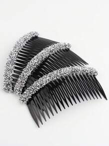 1/2/3 pezzi Set di fermagli per capelli con strass per donne, fermagli per capelli eleganti decorati completamente con strass per frangia e capelli ribelli, pettini per capelli laterali, accessori per capelli per scuola, matrimonio