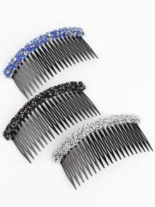 1/2/3 pezzi Set di fermagli per capelli con strass per donne, fermagli per capelli eleganti decorati completamente con strass per frangia e capelli ribelli, pettini per capelli laterali, accessori per capelli per scuola, matrimonio