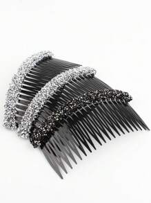 1/2/3 pezzi Set di fermagli per capelli con strass per donne, fermagli per capelli eleganti decorati completamente con strass per frangia e capelli ribelli, pettini per capelli laterali, accessori per capelli per scuola, matrimonio