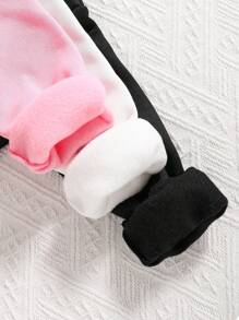 3pcs Tween Girls Cartoon Print Thermal Lined Crew Neck Sweatshirt Set - Multicolor - View 6