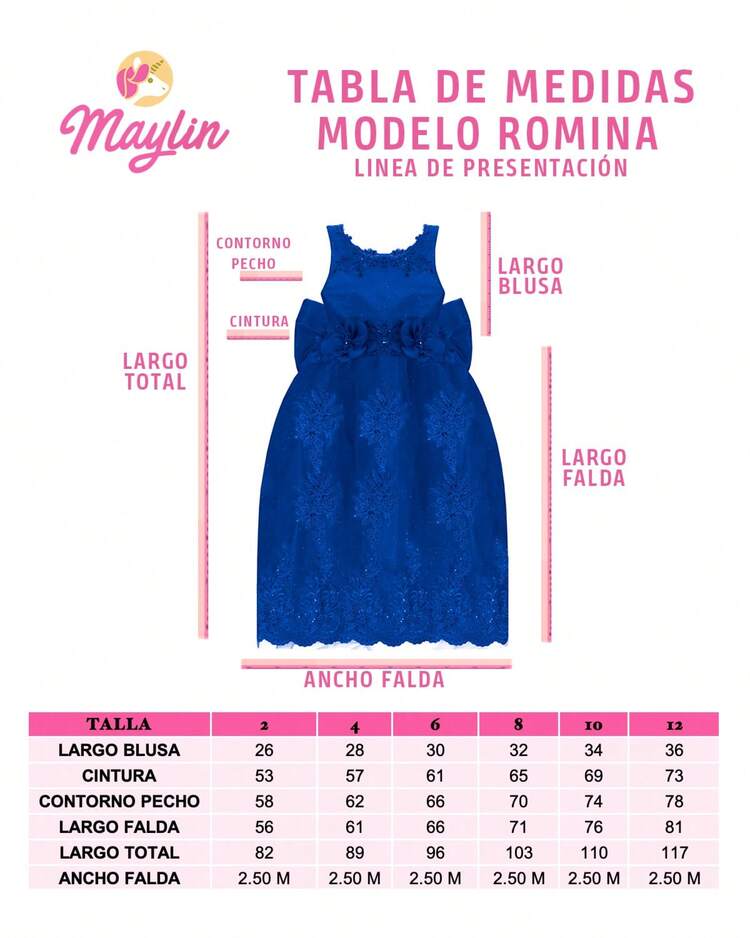 Maylin Romina Girl's Long Party Dress - 紅色 - 查看 5