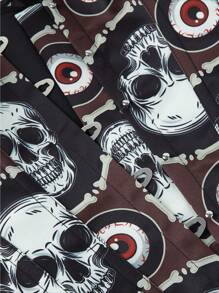 1 buc. Camolă strânsă cu imprimeu schelet, îmbrăcăminte modelată în stil Halloween