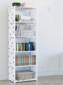 1 套多功能储物架，简易组装书架，落地式可堆叠储物架，可拆卸储物整理架，实用储物架，适用于家庭卧室厨房客厅学校宿舍