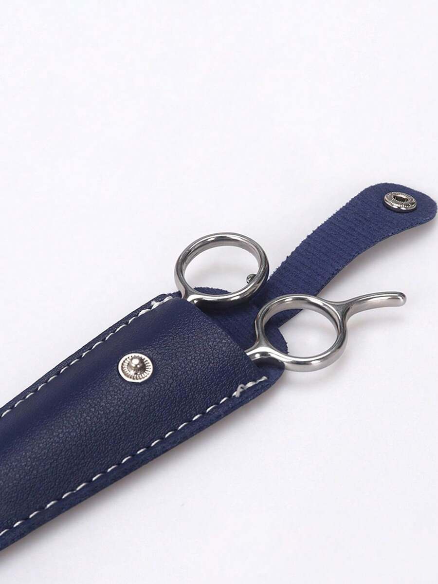 Travel Scissor Bag Leather Cover, Press Button Seal To Ensure Scissor