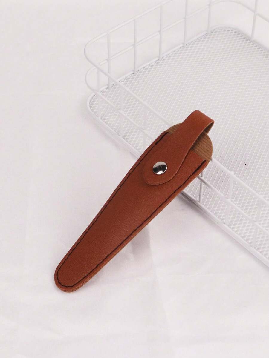 Travel Scissor Bag Leather Cover, Press Button Seal To Ensure Scissor