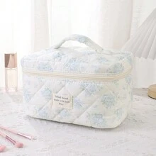 1 件大容量少女化妆包便携式旅行洗漱包适用于护肤品 - 藍色 - 查看 6