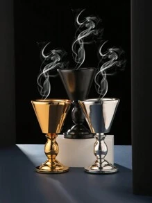 ALAMAMARA 1 pezzo Bruciatore di incenso in oro e argento, stile artigianale in ferro, adatto per il Ramadan, Ramadan Kareem, Ramadan Mubarak, Eid Mubarak, Eid Al-Fitr, adatto per decorazioni domestiche, ufficio, soggiorno, cucina, necessità di banchetti, per creare un'atmosfera elegante, confezione colorata indipendente, oro e argento, finitura legno, primavera