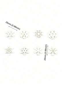 50 miếng gỗ hình bông tuyết trắng hỗn hợp 25mm, dùng để trang trí tiệc Giáng sinh, làm sổ lưu niệm DIY, Giáng sinh - trắng - Xem 2