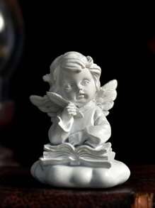 Figurita decorativa de ángel lector de estilo nórdico para el escritorio - Blanco - Ver 7