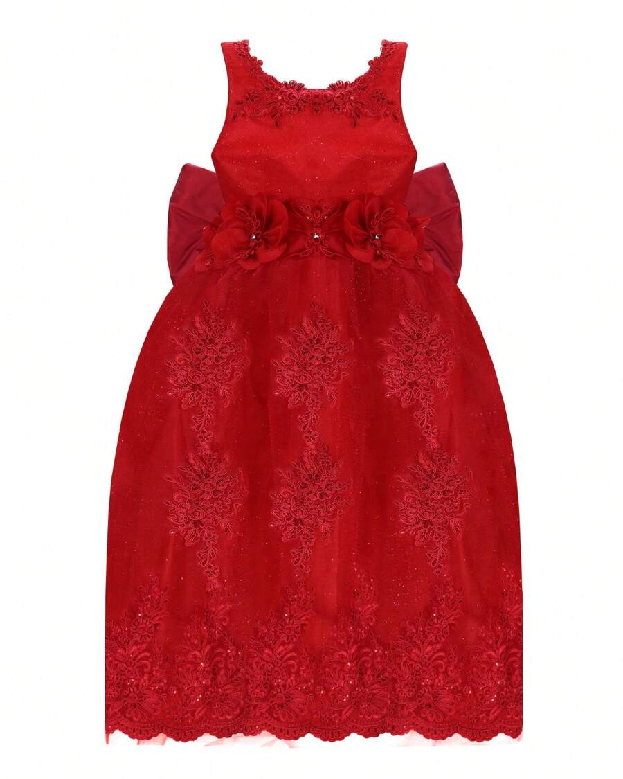 Maylin Romina Girl's Long Party Dress - 紅色 - 查看 1