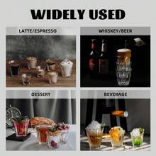 Barista Latte Cup 90ml-200ml Glass Coffee Tea Cup, Classic & Elegant For Dining Table