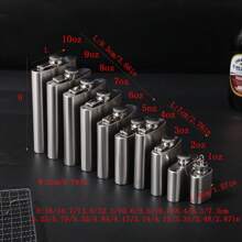 1 pieza Petaca de acero inoxidable, Botella de licor portátil mini, Dispensador de bebidas, Opciones de 1 oz/2 oz/3 oz/4 oz/5 oz/6 oz/7 oz/8 oz/9 oz/10 oz, Para almacenar y transportar bebidas espirituosas, vino y otras bebidas, Para exteriores, camping, regalo para padres