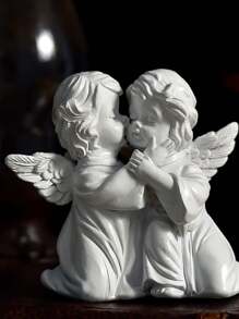 Figurita decorativa de ángel lector de estilo nórdico para el escritorio - Blanco - Ver 2