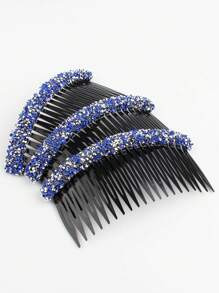 1/2/3 pezzi Set di fermagli per capelli con strass per donne, fermagli per capelli eleganti decorati completamente con strass per frangia e capelli ribelli, pettini per capelli laterali, accessori per capelli per scuola, matrimonio