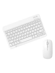 Rechargeable Wireless Bluetooth Keyboard Mouse Kit Tablet/Laptop - màu xanh lá - Xem 8