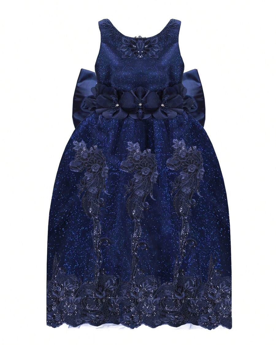 Maylin Romina Girl's Long Party Dress - 藏蓝色 - 查看 1