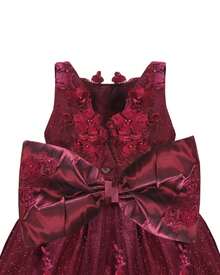 Maylin Romina Girl's Long Party Dress - 酒紅色 - 查看 4