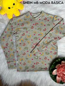 Children's Plain Comfort Ribbed Premium Long Sleeve Turtleneck Blouse - Màu xanh Bạc hà - Xem 4