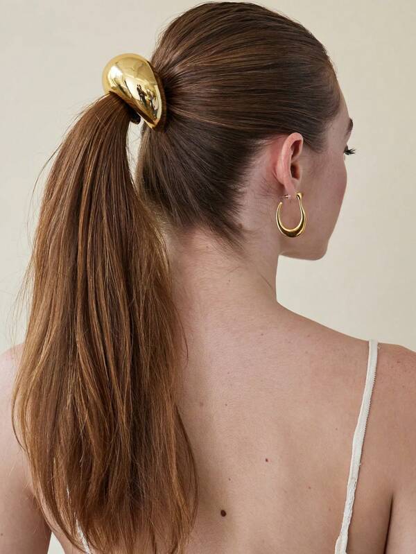 1 peça/2 peças Faixa de Cabelo de Metal, Atmosfera Simples e da Moda, Adequada para Diferentes Ocasiões, Acessórios de Cabelo, Rabo de Cavalo, Elásticos de Cabelo, Corda de Cabelo, Suportes de Rabo de Cavalo