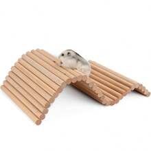 Large Solid Wood Fence. Customizable Arch Bridge Staircase Shelter Suitable For Hamsters, Guinea Pigs, And Birds