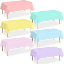 6/12 chiếc khăn trải bàn bằng nhựa màu pastel, khăn trải bàn hình chữ nhật dùng một lần nhiều màu cho tiệc cưới, tiệc sinh nhật, lễ Phục sinh mùa xuân, trang trí tiệc mùa hè, kích thước 54 X 108 inch, Giáng sinh - Nhiều màu - Xem 13