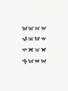 1pc Butterfly Design Water Transfer Temporary Tattoo Sticker, Personalized Fashionable Fake Tattoo Paper For People - Black - View 2