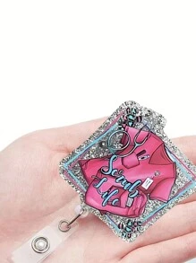 1 Stück ausziehbare Acryl Abzeichen Clip, Glitzer Einziehbarer Verschluss, Ausweishalter Abzeichen Clip, hängender Taschenhaken Schreibtischkante, tragbarer kreativer Büroschreibtisch Aufhängehaken