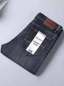 Pantalon en denim extensible pour homme, coupe ajustée, décontractée et habillée pour les affaires
