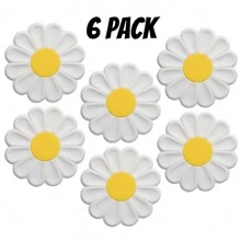 1/6pcs Flower Design  Coaster Mini Coaster,Silicone Portable Durable Cute Cup Mat ,Kitchen Table Heat-Resistant Coasters And Thick Insulation Pads,5 Colors Flower Design Anti-Slip Silicone Coaster  Set For Home Decor Tabletop Protection Suitable For Kinds Of Cups, 3.74 Inches , Creative  Cup Coaster For Dining Table