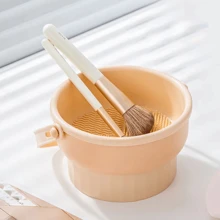 1pc Silicone Makeup Brush Cleaning Bowl, Powder Puff Drying Rack, Beauty Sponge Cleaning Tool