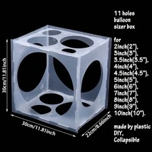 1pc, 11Holes Balloon Sizer Box, Collapsible Balloons, Measurement Tool For Balloon Decorations, Balloon Arches, Balloon Columns, Photo Balloon, Party Balloon, Birthday Balloon, Birthday Decoration, Aesthetic Room Decor, Party Decorations Supplies,