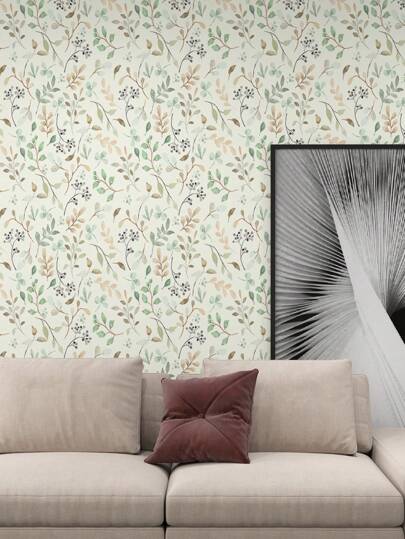 SUPSTICKER Roll Of Tropical Botanical Leaf Pattern Home Wallpaper, Self Adhesive Waterproof Wear Resistant Peel Stick Removable, Can Be Living Room Bedroom ative Wand Remodeling Beautification Renovation Stickers Panels, Paper, Wallpapers, ation Items Refresh Your Home, Festival Birthday Graduation view 2