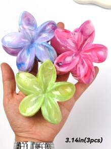 2024 Fashion, Two-Tone Marble Fresh Hair Claws, Lady Hair Grips. Piranha De Florhair Clip Hair Jaw Clip Hair Clamps