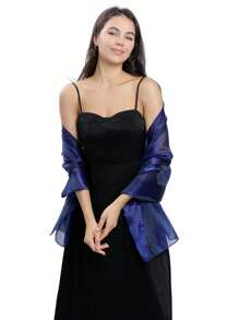 1pc Bridal Gown Shawl, European Style New Wedding Party Shawl, Solid Color Shawl And Scarf For Brides And Bridesmaids Fall Clothes For Women - A - View 3