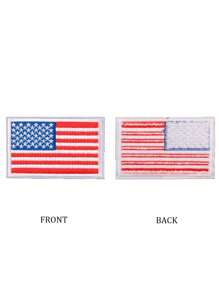 2入組/套新版美國國旗刺繡布徽章,diy肩章、臂章、背包配飾 - 杏色 - 查看 5