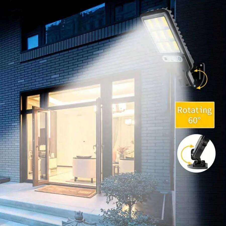 1pc Solar Powered Outdoor Light, Remotely Controllable Security Wall
