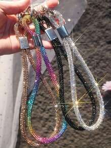 1 dây đeo cổ tay bằng đá Rhinestone sang trọng, dây đeo cổ tay khảm đá Rhinestone bền, phụ kiện điện thoại thời trang, quà tặng chống thất lạc cho mẹ, gia đình, bạn bè, sinh nhật, mặt dây điện thoại ngày lễ, dây đeo điện thoại - Nhiều màu - Xem 12