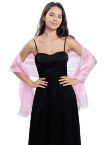 1pc Bridal Gown Shawl, European Style New Wedding Party Shawl, Solid Color Shawl And Scarf For Brides And Bridesmaids Fall Clothes For Women - A - View 5