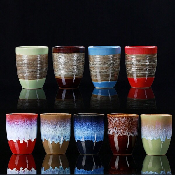 Caneca de Café Cerâmica, Caneca Quente de Estilo Médio-Oriental da Moda INS, Xícara de Chá, Xícara de Leite, Xícara de Bubble Tea, Caneca de Água com Esmalte Reativo