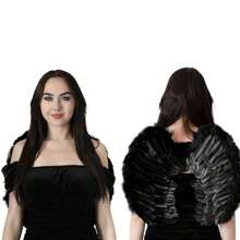 I LOVE FANCY DRESS Dark Angel Costume Set Black Feather Wings And ...