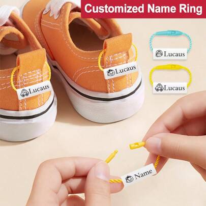 Anéis de nome personalizados para sapatos, bolsas e acessórios - Etiquetas personalizadas à prova d'água com design de ícones, ideais para organizar seus pertences durante viagens, academia e atividades ao ar livre - Etiquetas de alta visibilidade e seguras para seus equipamentos - Etiquetas personalizadas fáceis de usar para o uso diário, perfeitas para adultos e adolescentes - Solução elegante e prática para controlar seus itens, ideal para estilos de vida agitados, multifuncional, ajustável, antimofo, ornamental, reutilizável, requintado, adorável, de alta qualidade, moderno, colorido, fofo, confortável, elegante, personalizado, único, presentes ideais para ele, presentes ideais para ela, namorado, namorada, pai, mãe, família, amigos, filho, filha, estudantes, escritório, sala de chá, escola, casa, ambiente acolhedor