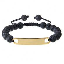 Halloween Customized Photo Natural Stone Hand-Woven Adjustable Bracelet Tiger Eye Volcanic Stone Gift For Women Men