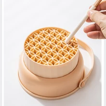 1pc Silicone Makeup Brush Cleaning Bowl, Powder Puff Drying Rack, Beauty Sponge Cleaning Tool