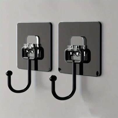 10pcs Heavy Duty Self-Adhesive Wall Hooks, Multi-Purpose Coat, Towel, Key Organizer Hooks, Waterproof Hanger Hooks, Suitable For Bathroom, Toilet, Kitchen And Other Home Spaces, Practical Hanging Accessories